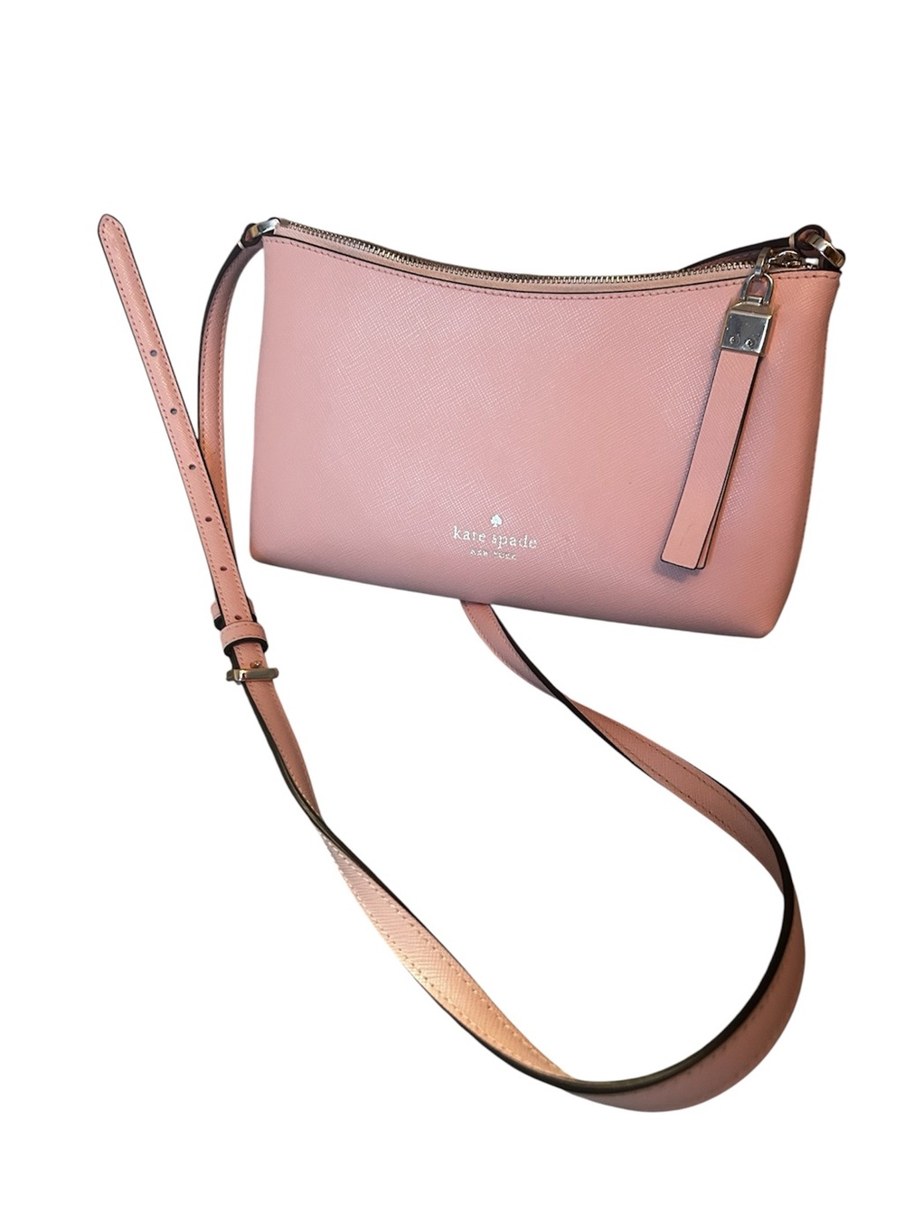 Kate Spade Sadie Chalk Pink Leather Top Zip Crossbody